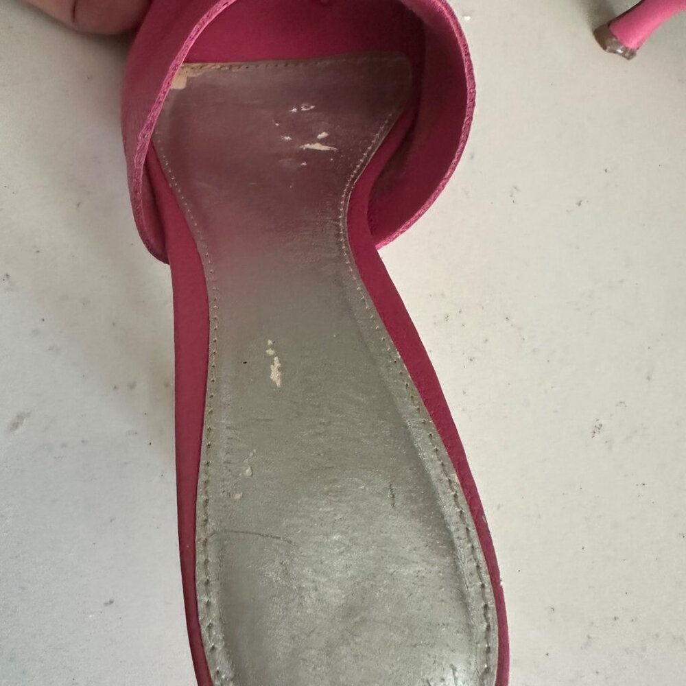 Valerie Stevens Womens Pink Leather Strap Heels 8M - Picture 7 of 10